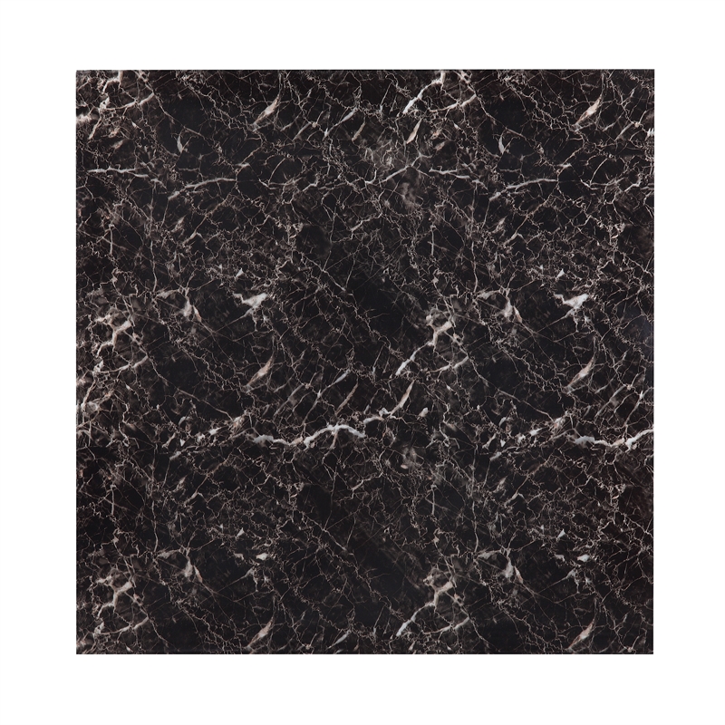 Kingfisher Lane Modern 5 Piece Faux Marble Top Dining Set in Black