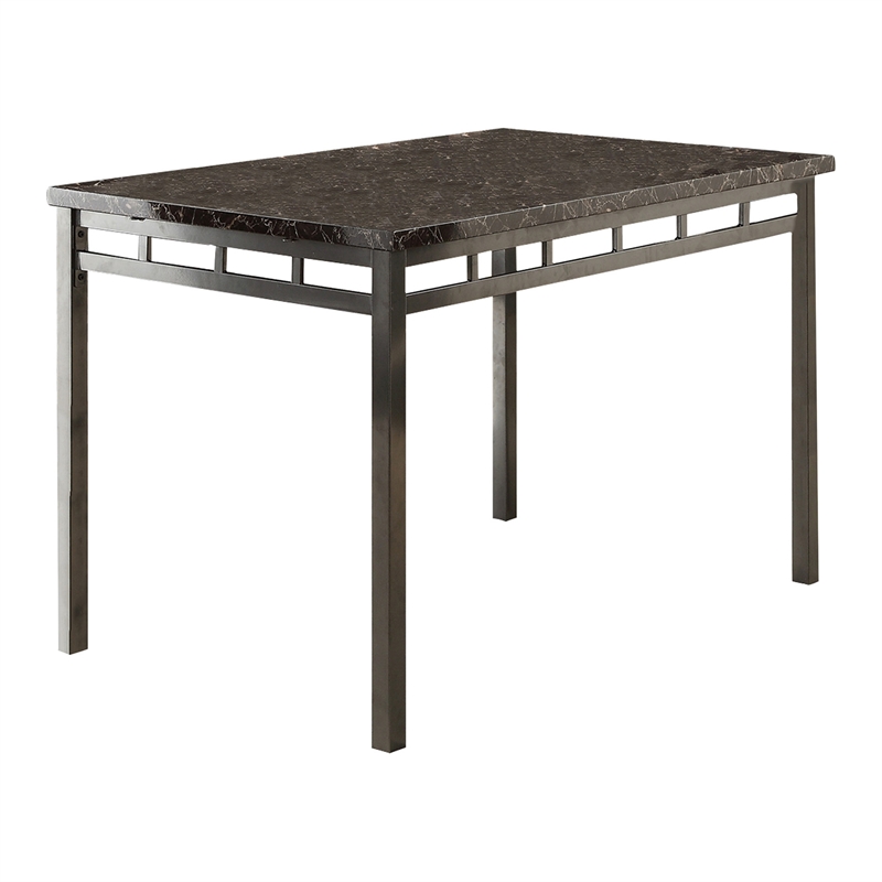 Kingfisher Lane Modern 5 Piece Faux Marble Top Dining Set in Black
