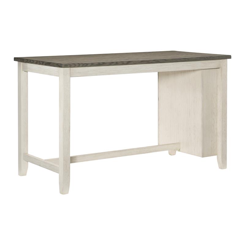 Kingfisher Lane 5-Piece 3-Shelf Wood Counter Height Dining Set in Antique White