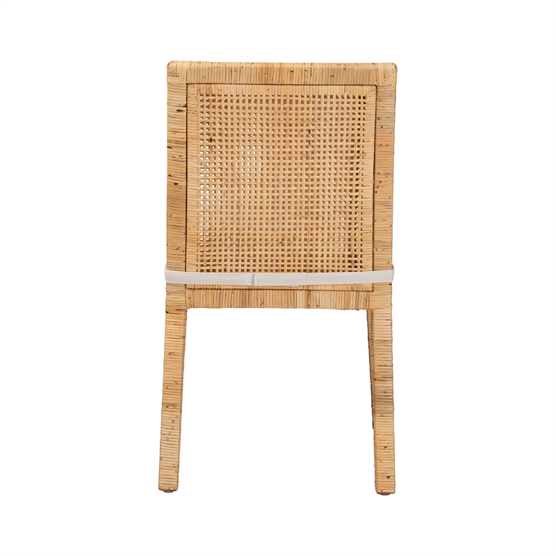 Kingfisher Lane Walnut Finished Wood and Rattan Dining Chair