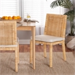 Kingfisher Lane Walnut Finished Wood and Rattan Dining Chair