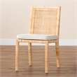 Kingfisher Lane Walnut Finished Wood and Rattan Dining Chair