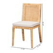 Kingfisher Lane Walnut Finished Wood and Rattan Dining Chair