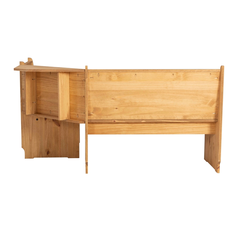 Kingfisher Lane Modern Pine Wood Corner Dining Nook Set in Natural