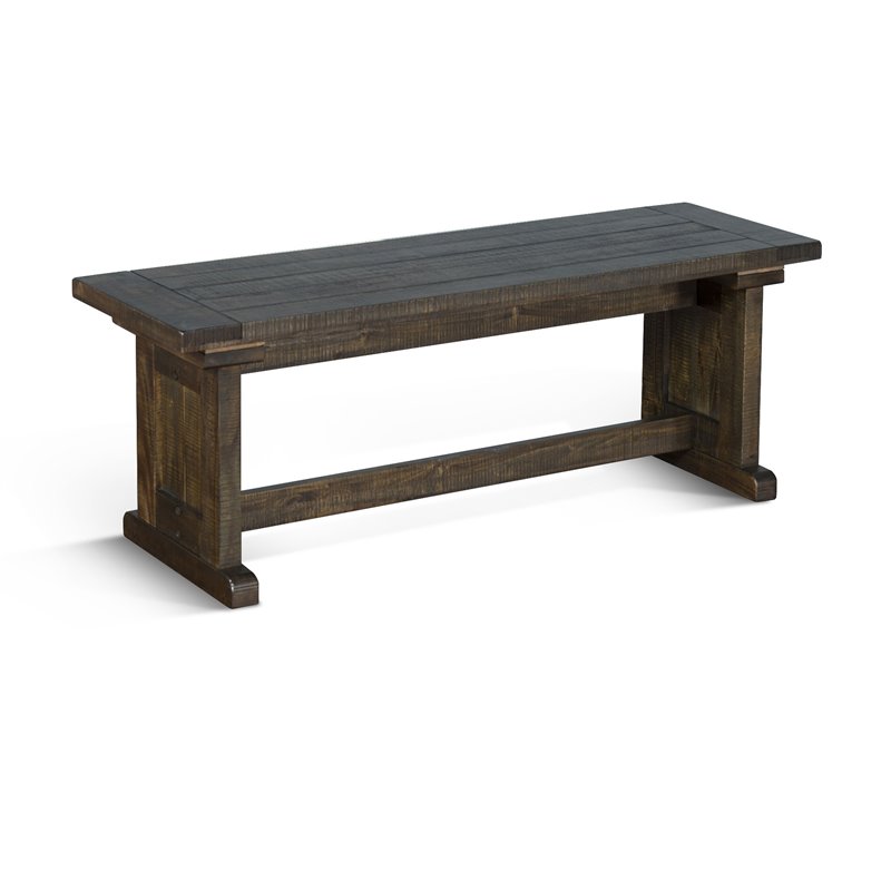 Kingfisher Lane Farmhouse Wood Breakfast Nook Set in Tobacco Leaf