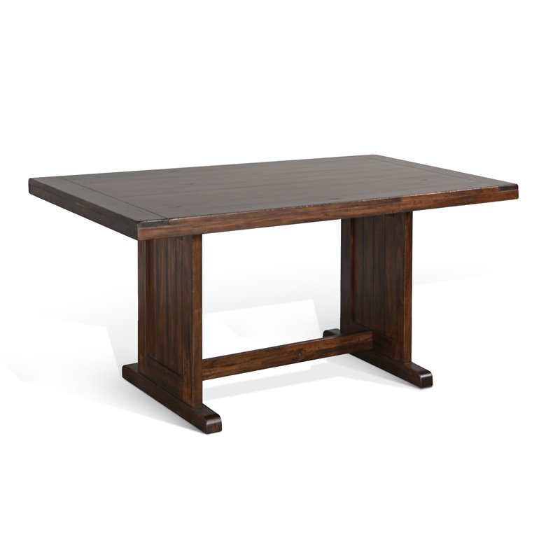 Kingfisher Lane Farmhouse Wood Breakfast Nook Set in Medium Brown