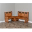 Kingfisher Lane Farmhouse Wood Breakfast Nook Set in Rustic Oak