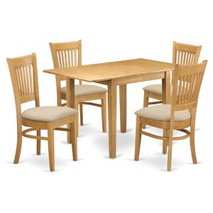 Kingfisher Lane Modern 5-piece Traditional Wood Dinette Set in Oak
