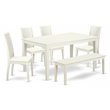 Kingfisher Lane 6-piece Wood Kitchen Table Set in Linen White