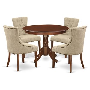 Kingfisher Lane 5-piece Wood Dining Table and Chairs in Mahogany