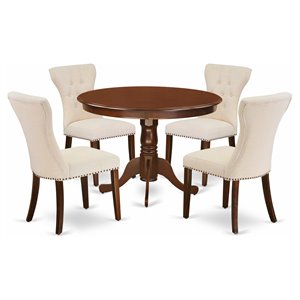 Kingfisher Lane Contemporary 5-piece Wood Dining Set in Mahogany