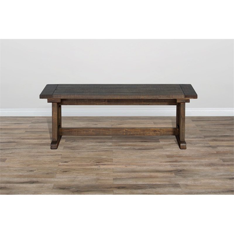 Kingfisher Lane Farmhouse Wood 4 Piece Breakfast Nook Set in Tobacco Leaf