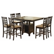 Kingfisher Lane 7-piece Wood Square Transitional Dining Set Cappuccino