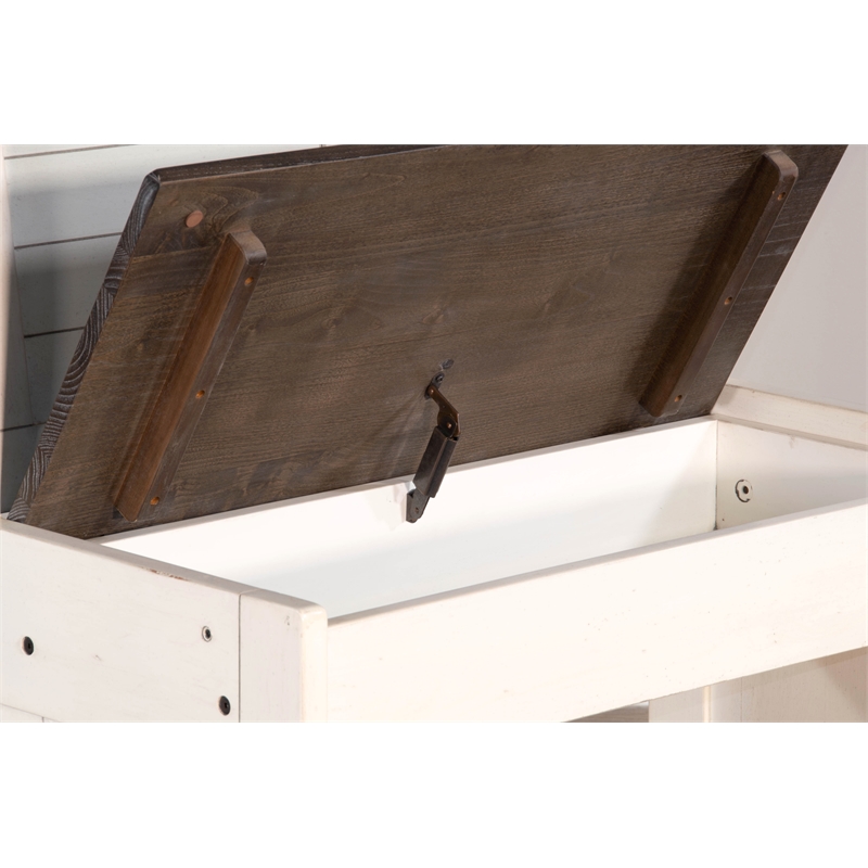 Kingfisher Lane White and Brown Counter Height Breakfast Nook Set