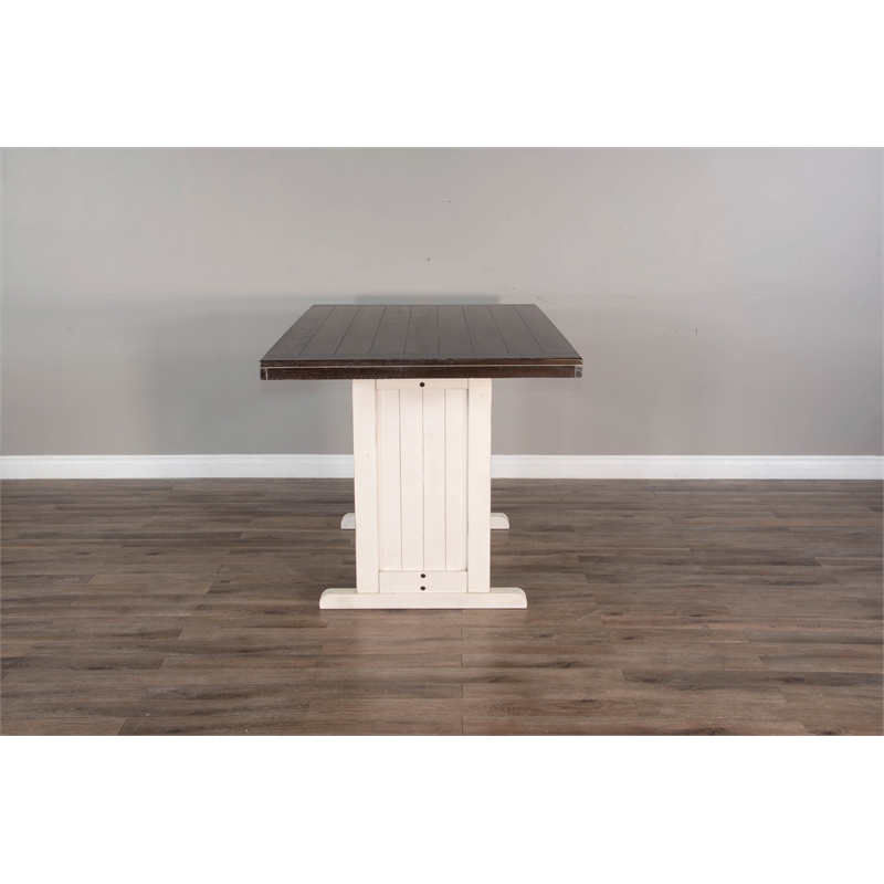 Kingfisher Lane White and Brown Counter Height Breakfast Nook Set