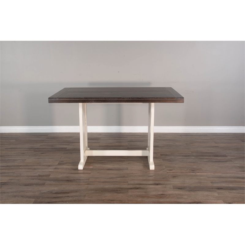 Kingfisher Lane White and Brown Counter Height Breakfast Nook Set
