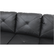 Kingfisher Lane L Shaped Black Couch with Ottoman(Pillows Included) Microfiber