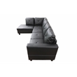 Kingfisher Lane L Shaped Black Couch with Ottoman(Pillows Included) Microfiber