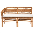 Kingfisher Lane 3-Piece Wood & Rattan Dining Nook Set in Brown