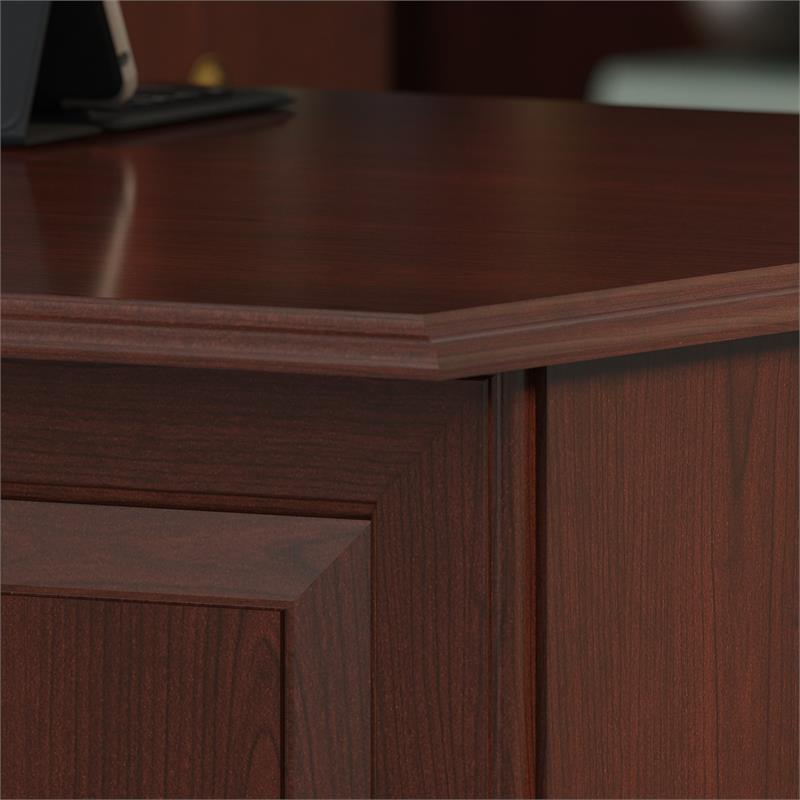 Kingfisher Lane Modern L Shaped Computer Desk in Harvest Cherry