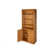 Kingfisher Lane Modern Wood Bookcase With Lower Doors Natural