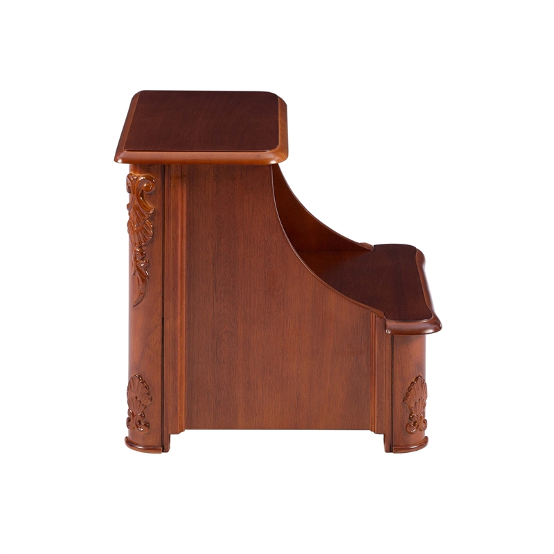 Kingfisher Lane Contemporary Wood Bed Steps with Storage in Brown
