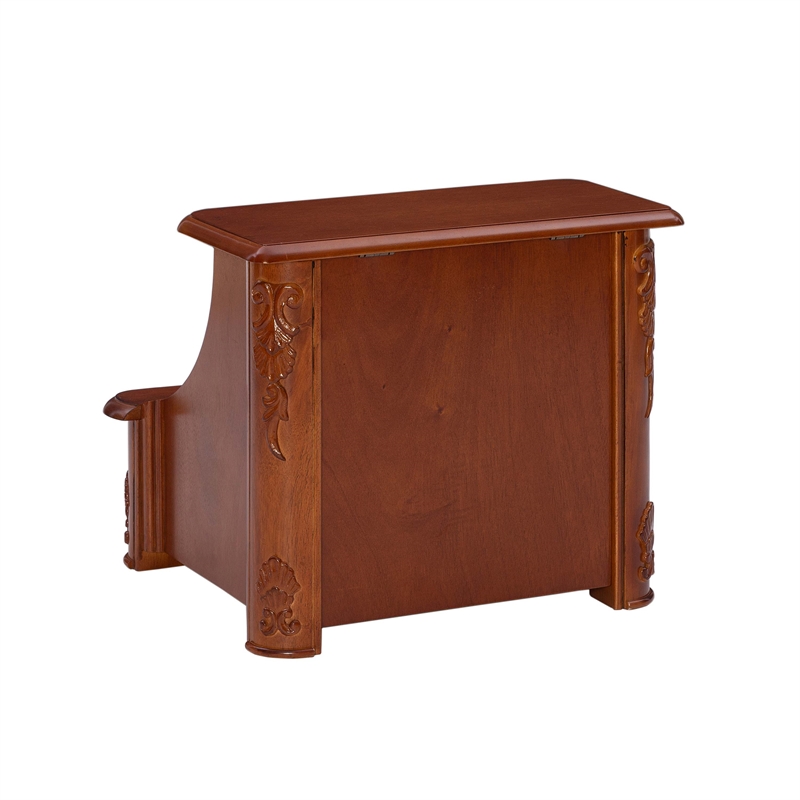 Kingfisher Lane Contemporary Wood Bed Steps with Storage in Brown