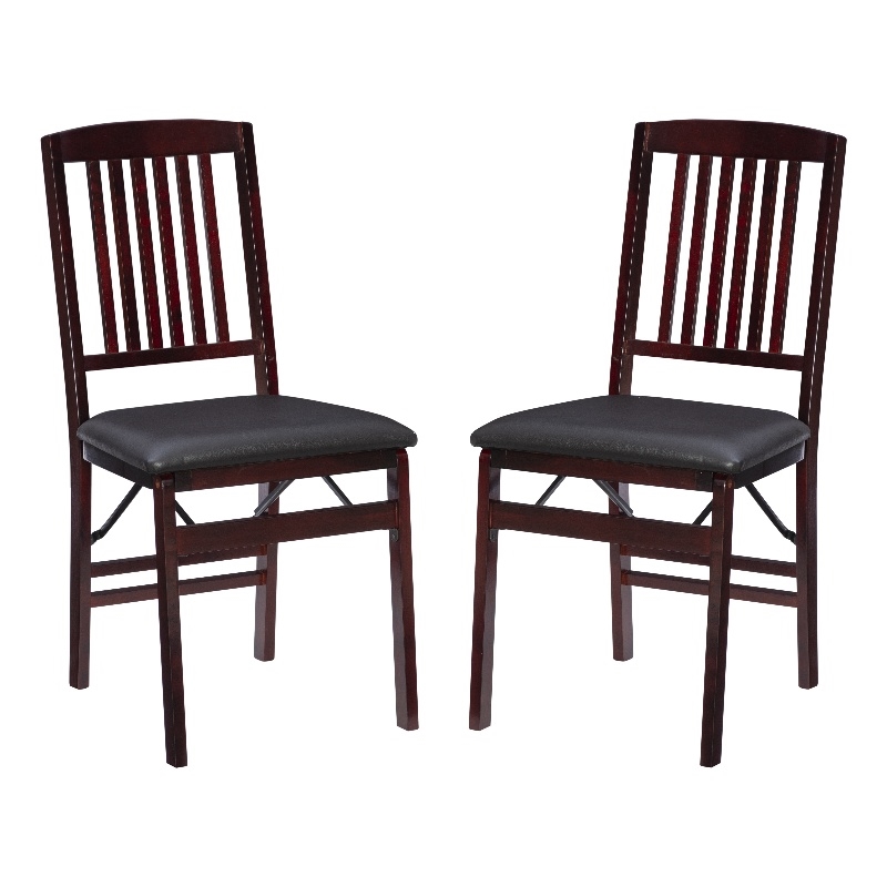 Kingfisher Lane Set of Two Wood Mission Back Dining Chair in Merlot