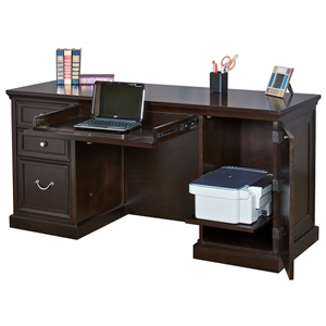 Kingfisher Lane Contemporary Double Pedestal Desk in Espresso