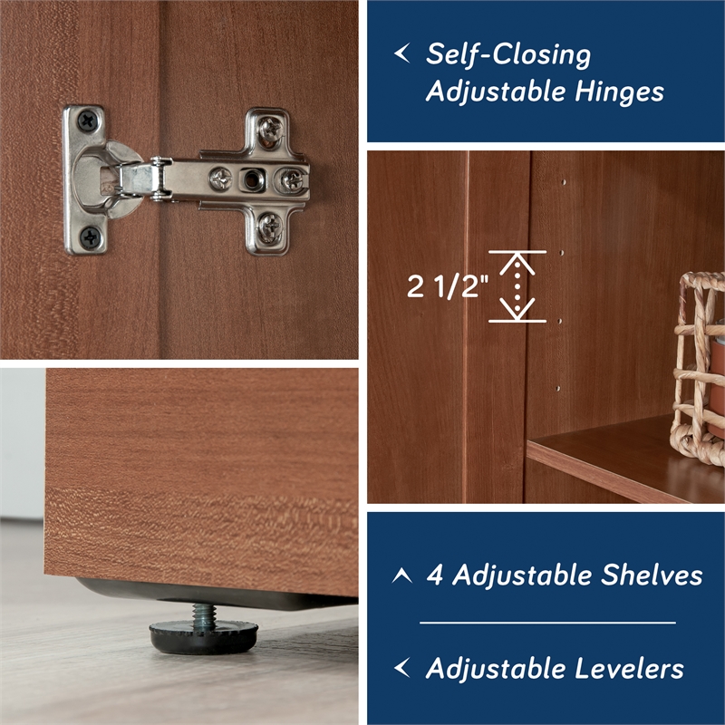 Kingfisher Lane Engineered Wood Storage Cabinet in Sienna Oak Finish