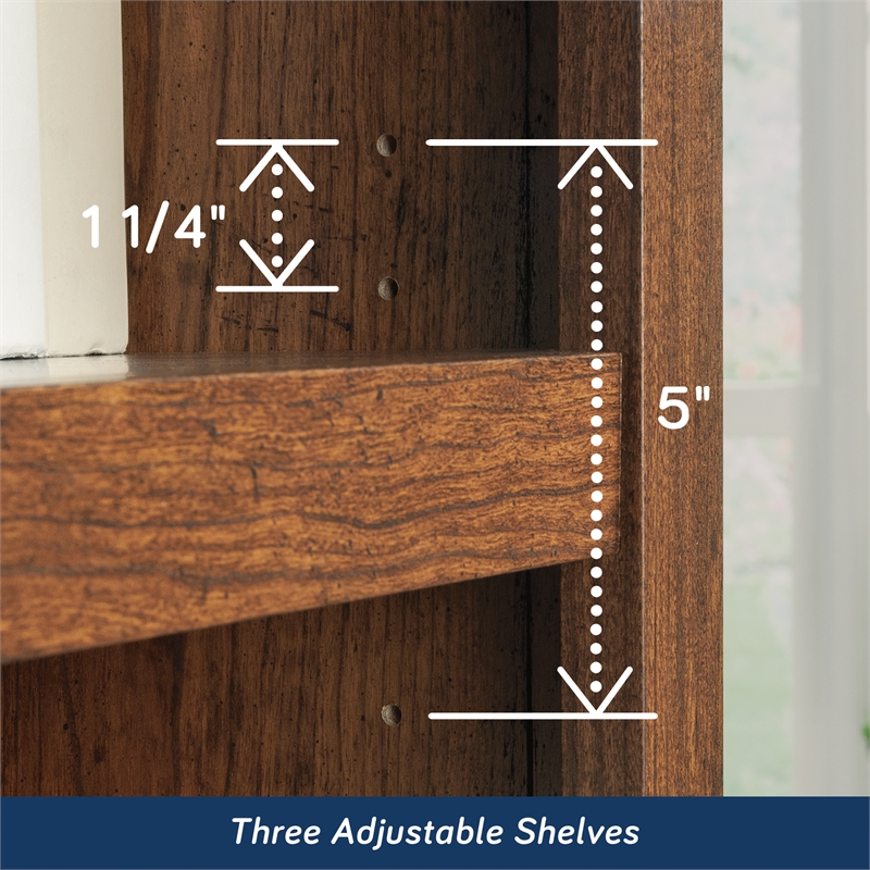 Kingfisher Lane Engineered Wood 5 Shelf Bookcase in Washington Cherry