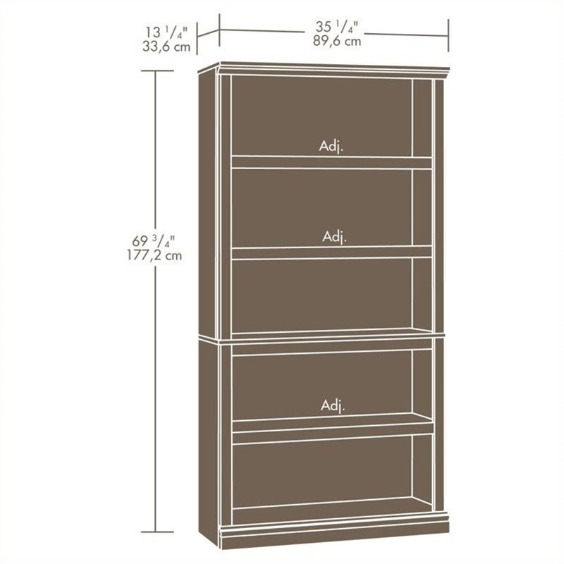 Kingfisher Lane Engineered Wood 5 Shelf Bookcase in Washington Cherry