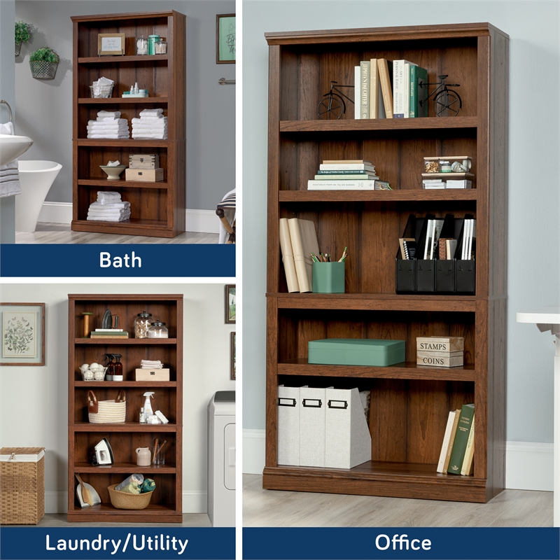 Kingfisher Lane Engineered Wood 5 Shelf Bookcase in Washington Cherry