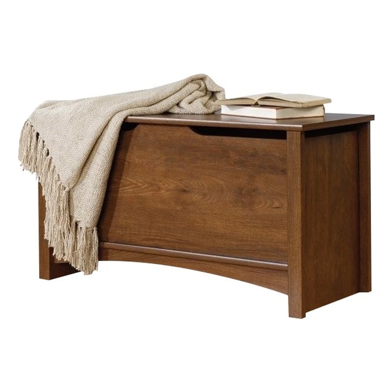 Kingfisher Lane Modern Engineered Wood Storage Chest in Oiled Oak