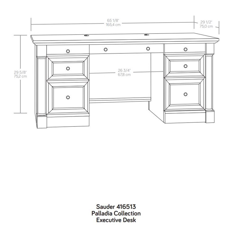 Kingfisher Lane Modern Engineered Wood Executive Desk in Wind Oak