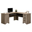 Kingfisher Lane Engineered Wood L-Shaped Computer Desk in Salt Oak