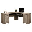 Kingfisher Lane Engineered Wood L-Shaped Computer Desk in Salt Oak