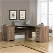 Kingfisher Lane Engineered Wood L-Shaped Computer Desk in Salt Oak