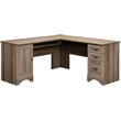 Kingfisher Lane Engineered Wood L-Shaped Computer Desk in Salt Oak