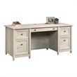 Kingfisher Lane Engineered Wood Executive Desk in Chalked Chestnut