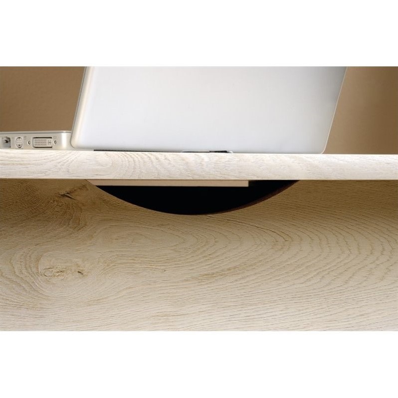 Kingfisher Lane Engineered Wood Executive Desk in Chalked Chestnut
