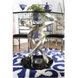 Kingfisher Lane Contemporary Glass Round Dining Table in Silver