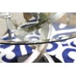 Kingfisher Lane Contemporary Glass Round Dining Table in Silver