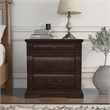 Kingfisher Lane Transitional Wood 3-Drawer Nightstand in Cherry