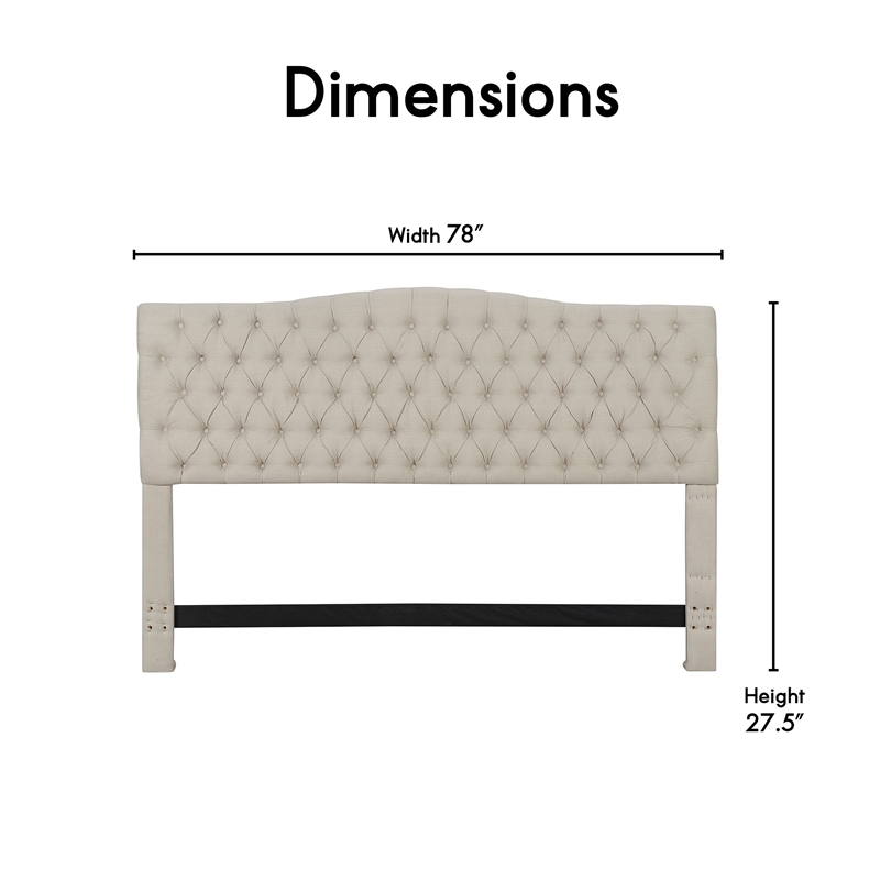 Kingfisher Lane Contemporary King Size Headboard Beige Weave