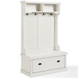 Kingfisher Lane Contemporary Wood Hall Tree in Distressed White