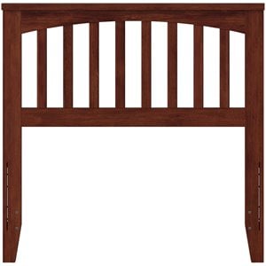 Kingfisher Lane Contemporary Twin Wood Headboard in Walnut Finish