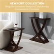 Kingfisher Lane Cross Step Console Table in Espresso Wood Finish