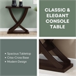 Kingfisher Lane Cross Step Console Table in Espresso Wood Finish