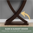 Kingfisher Lane Cross Step Console Table in Espresso Wood Finish